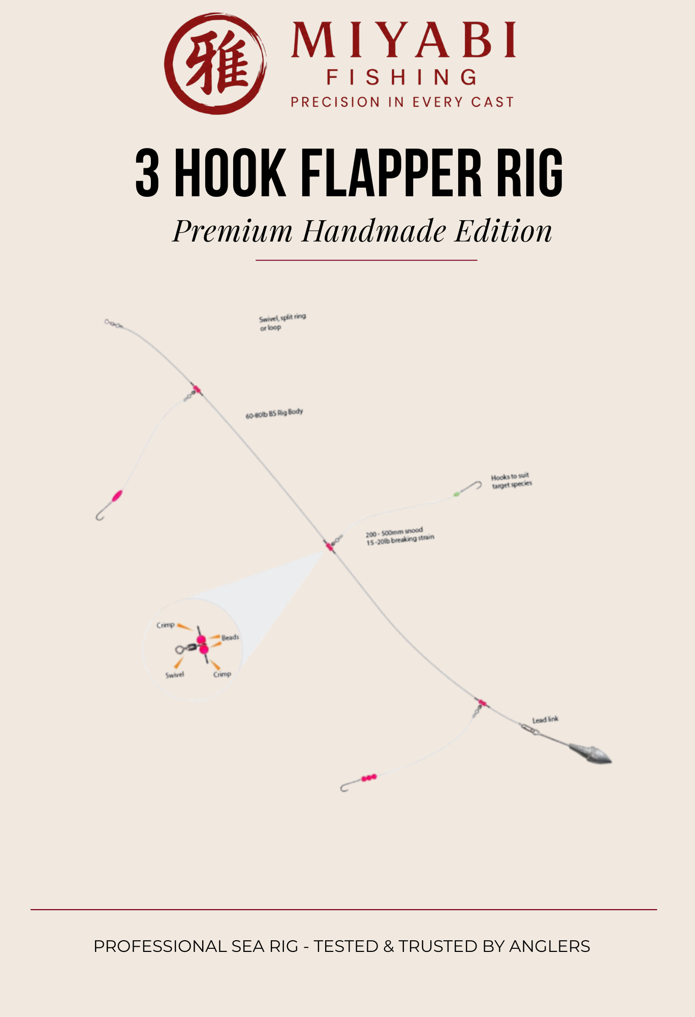 MIYABI Precision 3 Hook Flapper Rig - Trade