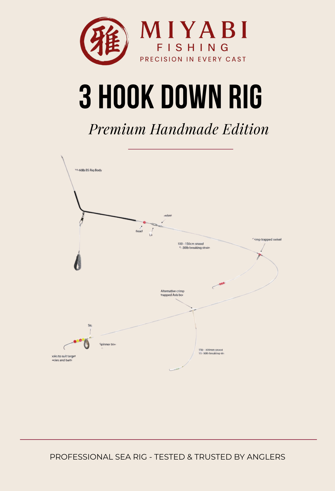 MIYABI Precision 3 Hook Down Rig — Trade