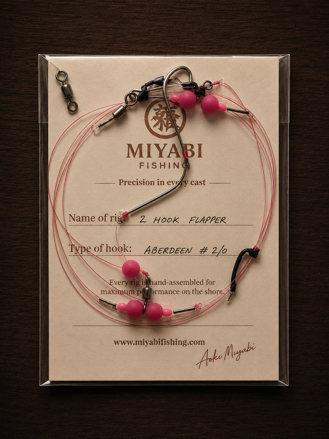 Aparejo de surfcasting MIYABI Precision de 2 anzuelos para lubina y pez plano