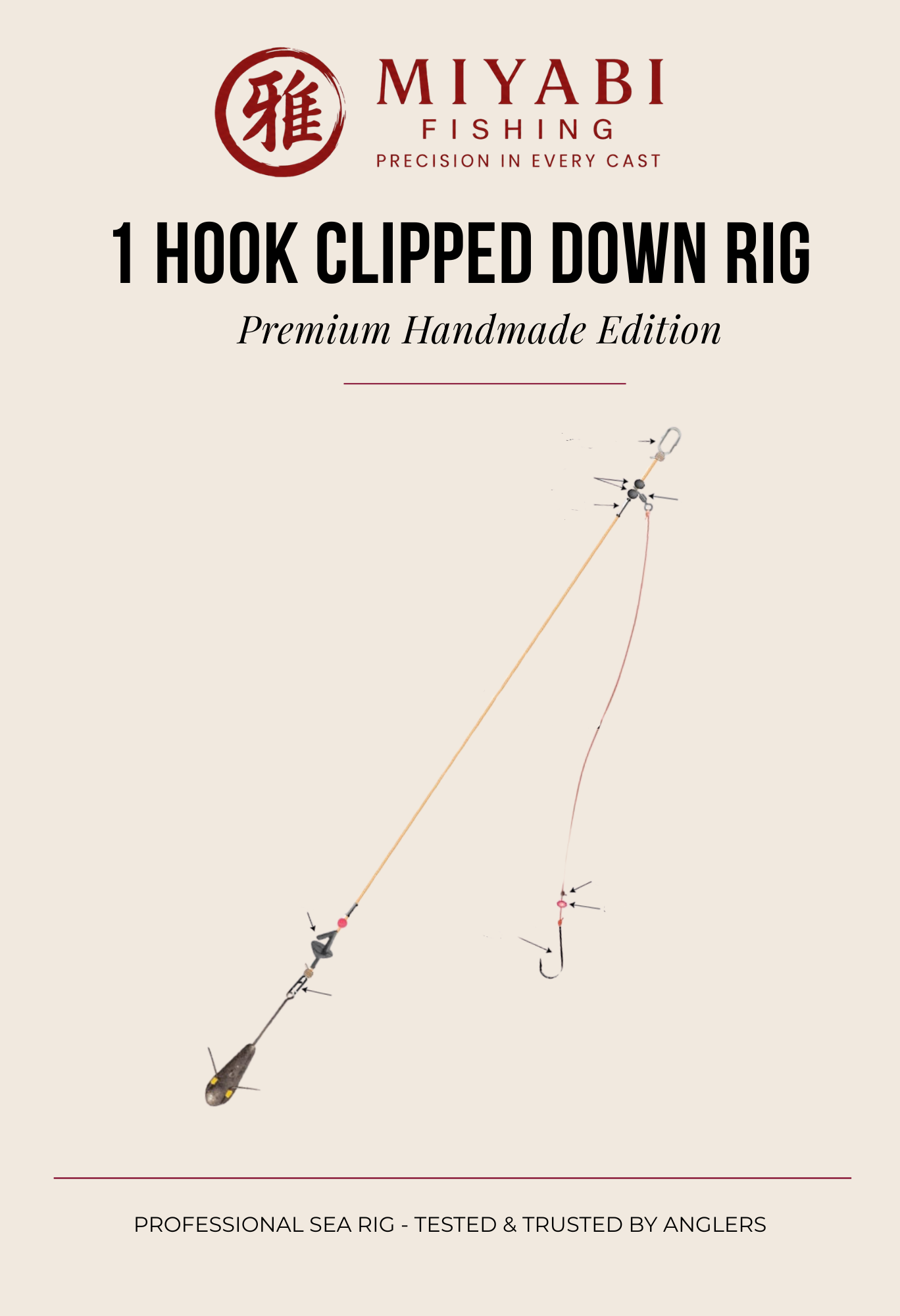 MIYABI Precision 1 Hook Clipped Down Rig — Trade