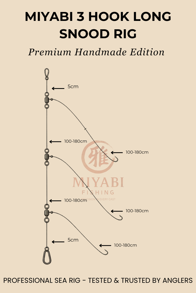 MIYABI Precision 3 Hook Long Snood Rig