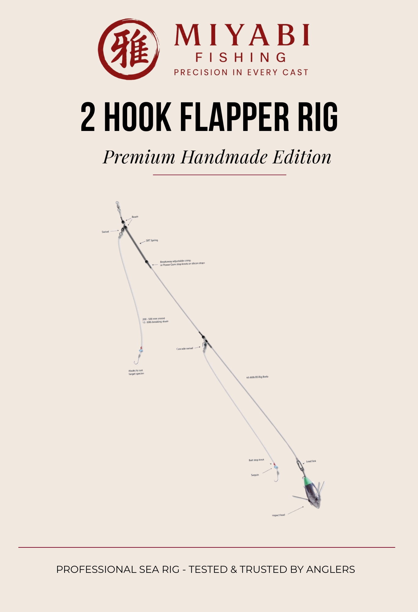 MIYABI Precision 2 Hook Flapper Rig - Trade